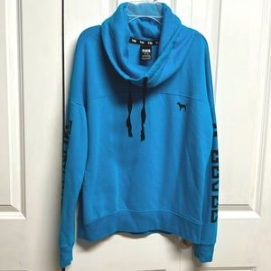 Pink Victoria’s Secret Blue Print Logo Print Long Sleeve Sweatshirt Top Size XS